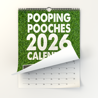 Pooping Pooches Wall Calendar 2026